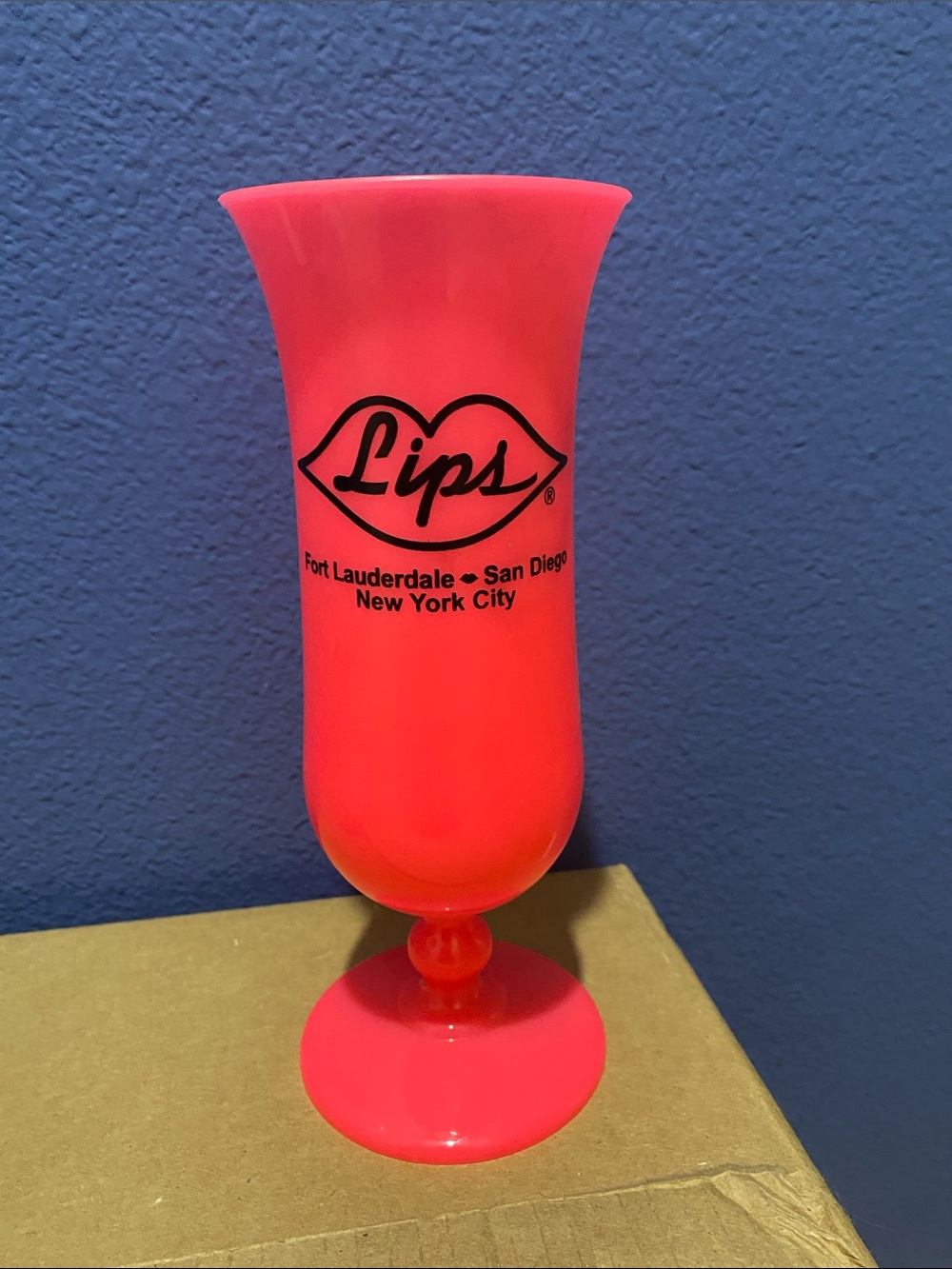 Lips Logo Neon Pink Plastic Goblet